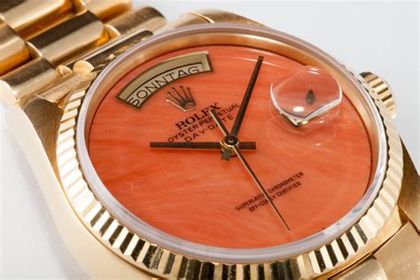 rolex day date coral dial|rolex day date yellow gold.